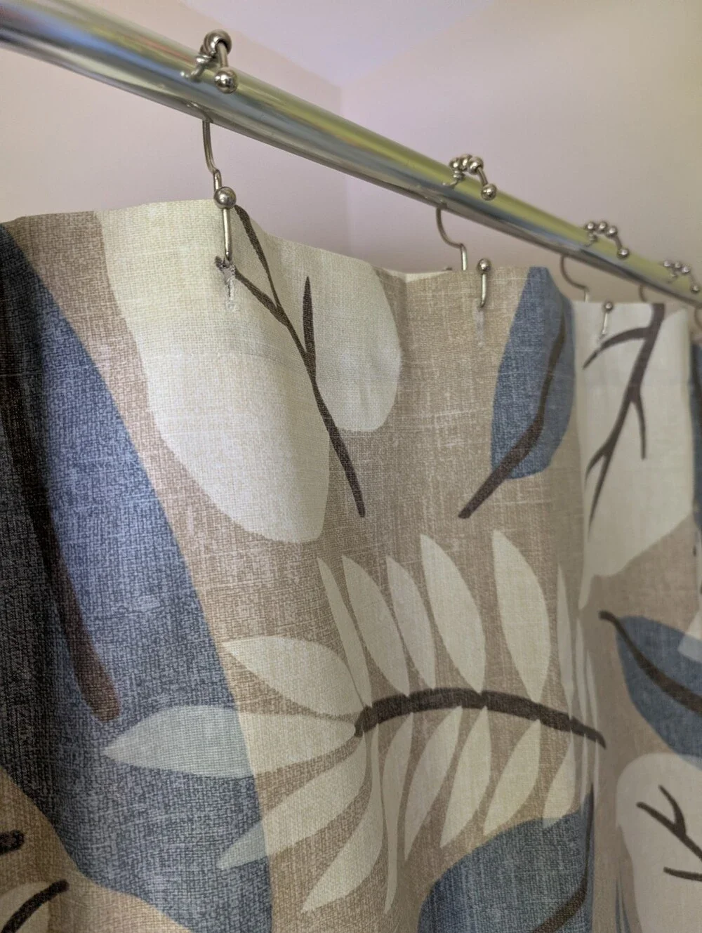 Blue Beige And Cream Designer Shower Curtain